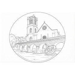 Logo avec la cathédrale et le pont canal d'Agen